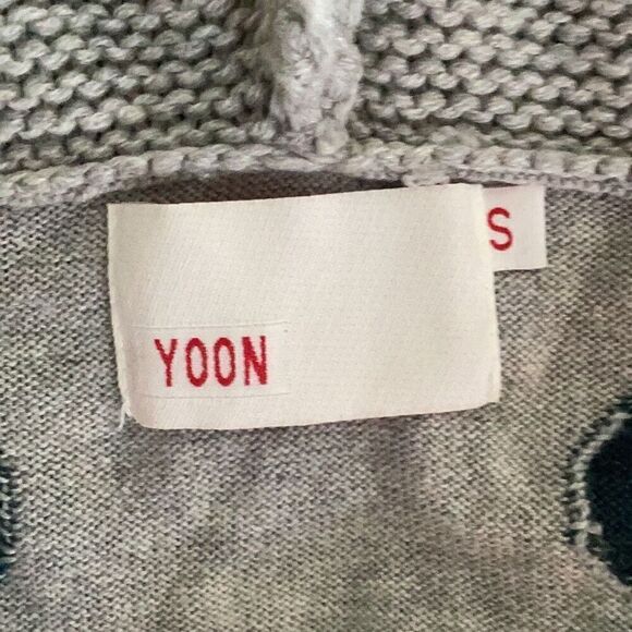 Anthropologie Yoon Polka Dot Hooded Wool Cashmere Sweater Women’s Small - Picture 8 of 9